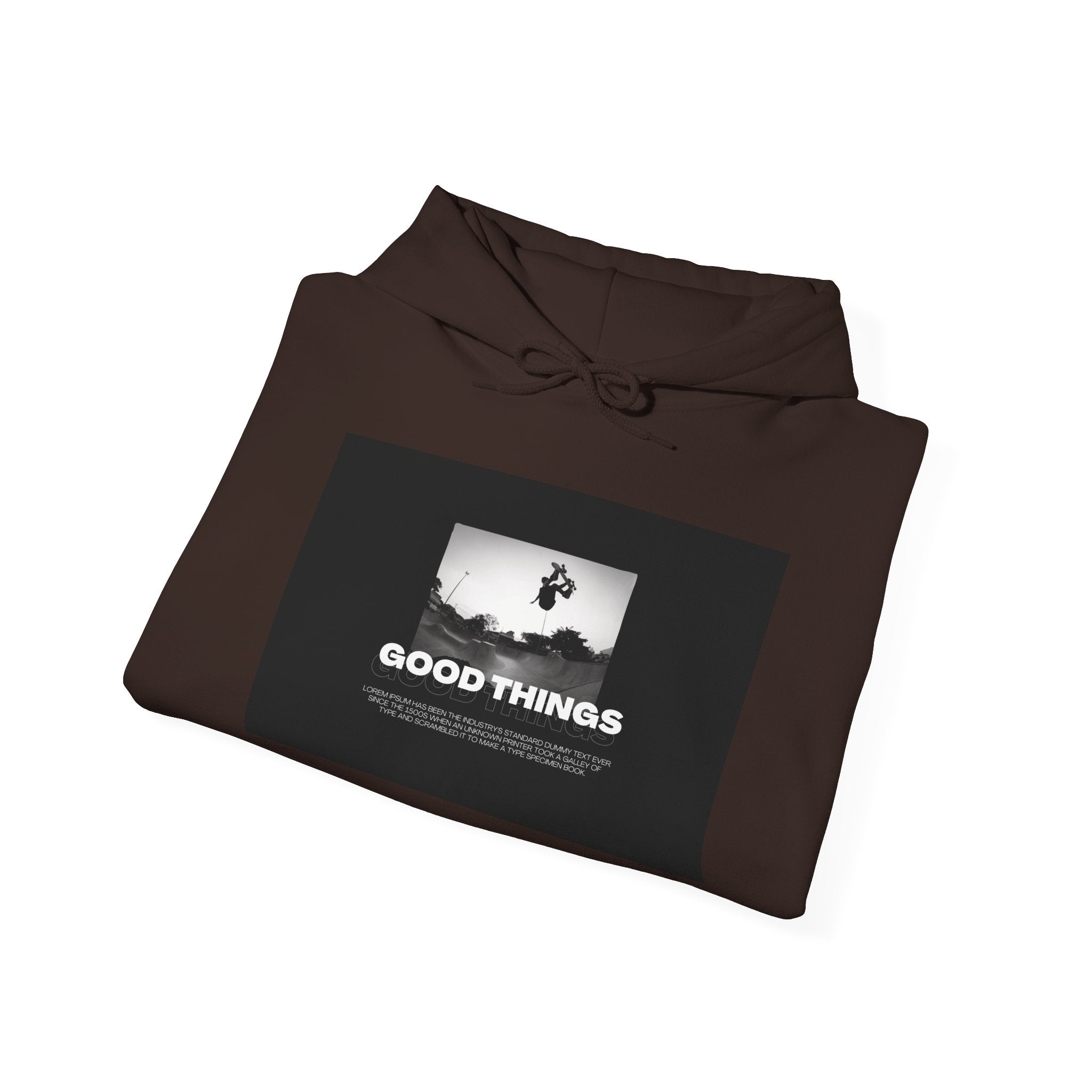 Good Things / Reality Graphic Hoodie — Minimalist Black & White Streetwear