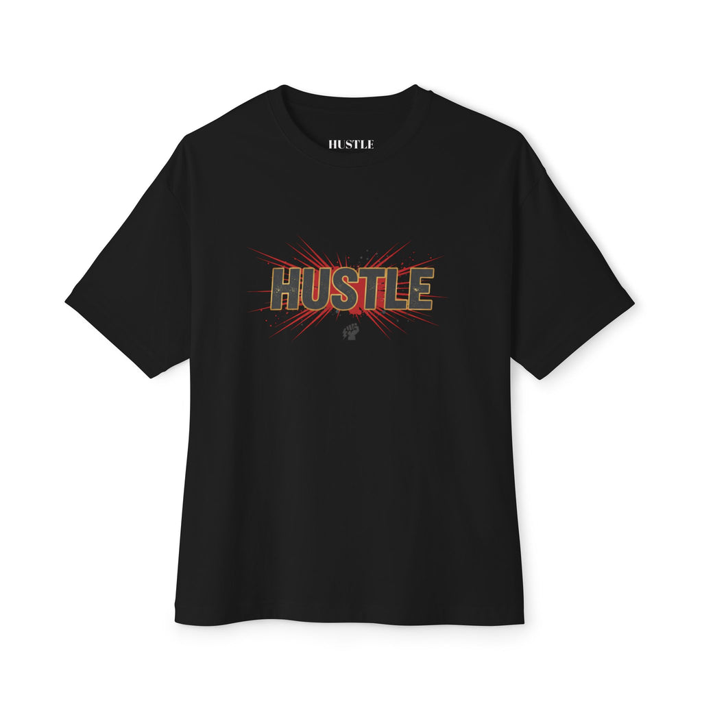 Boxy Tee — Floral 'Hustle' Graphic Oversized T-Shirt