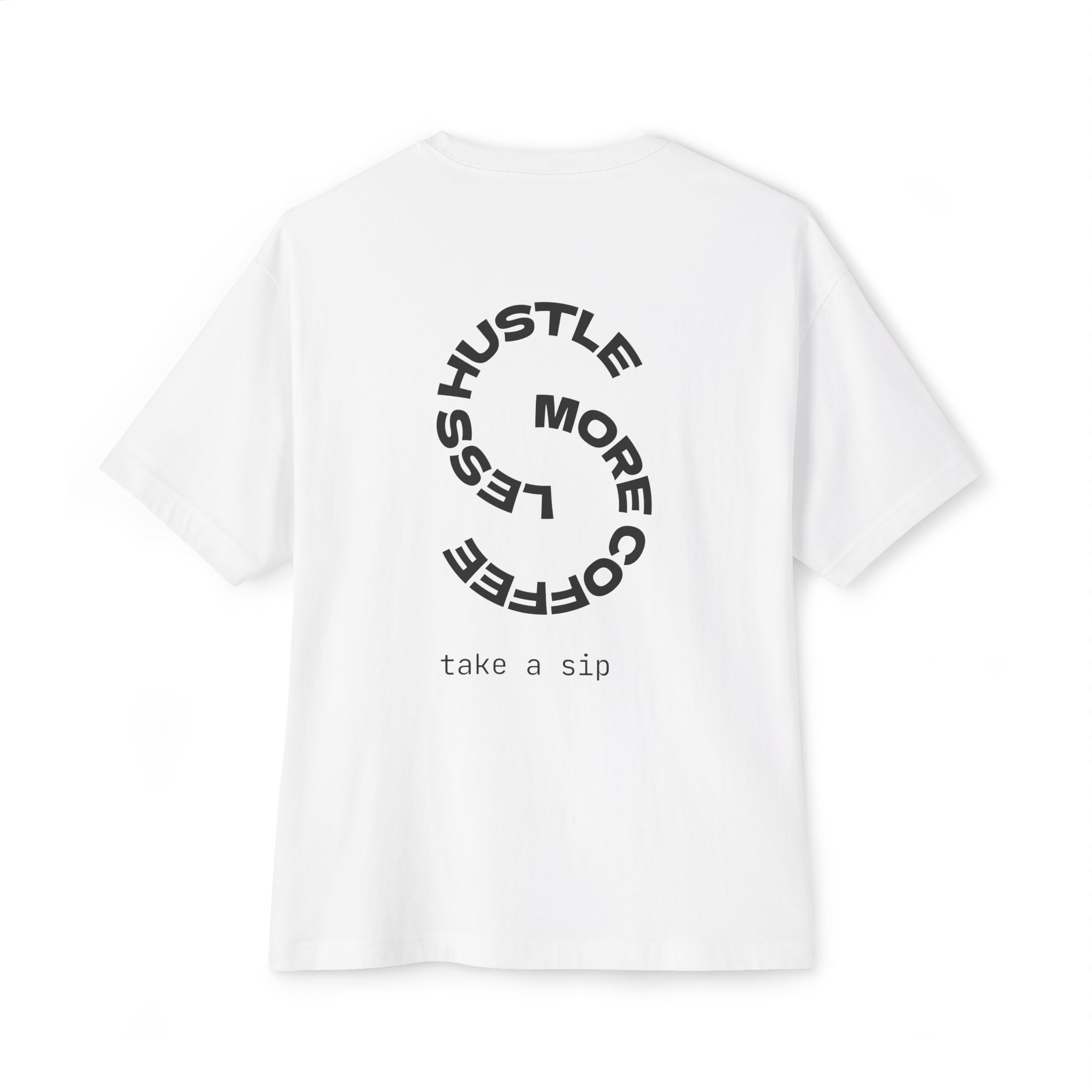 Boxy Tee — Floral 'Hustle' Graphic Oversized T-Shirt