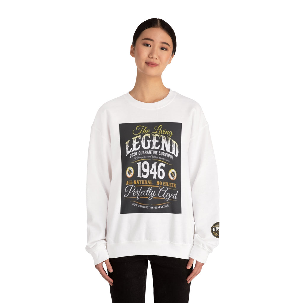 1946 "The Living Legend" Crewneck Sweatshirt — Perfectly Aged Birthday Gift