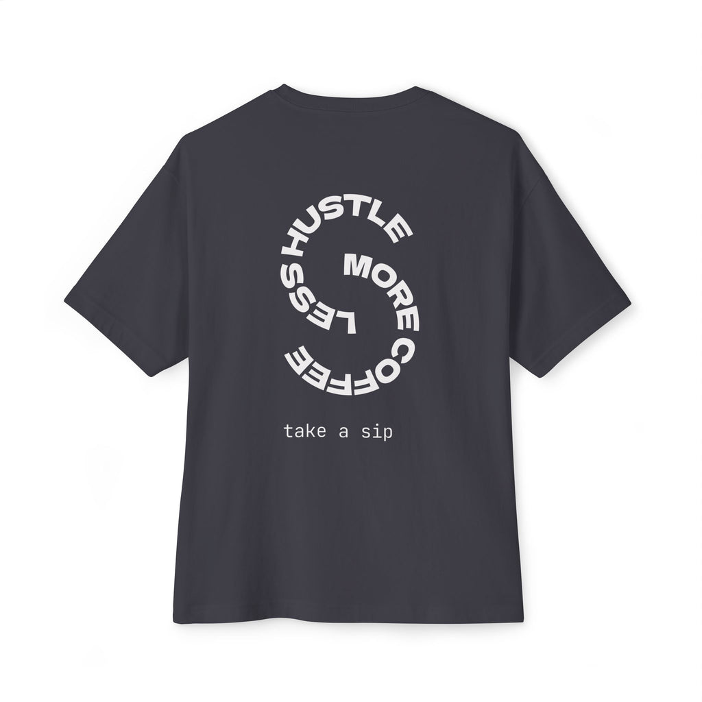 Boxy Tee — Floral 'Hustle' Graphic Oversized T-Shirt