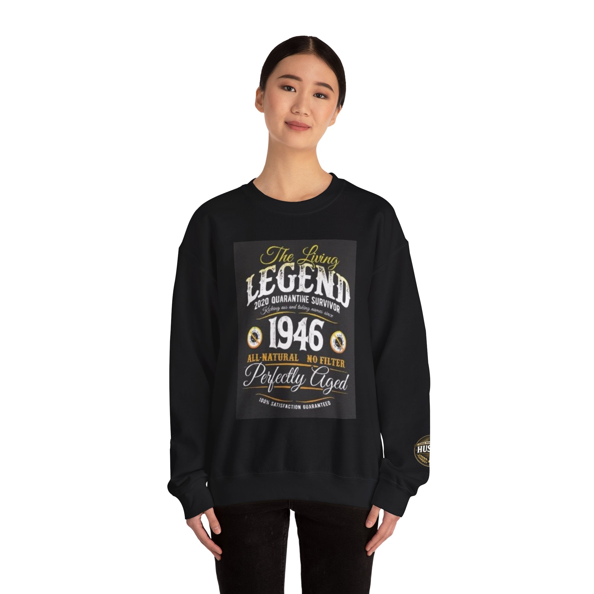 1946 "The Living Legend" Crewneck Sweatshirt — Perfectly Aged Birthday Gift