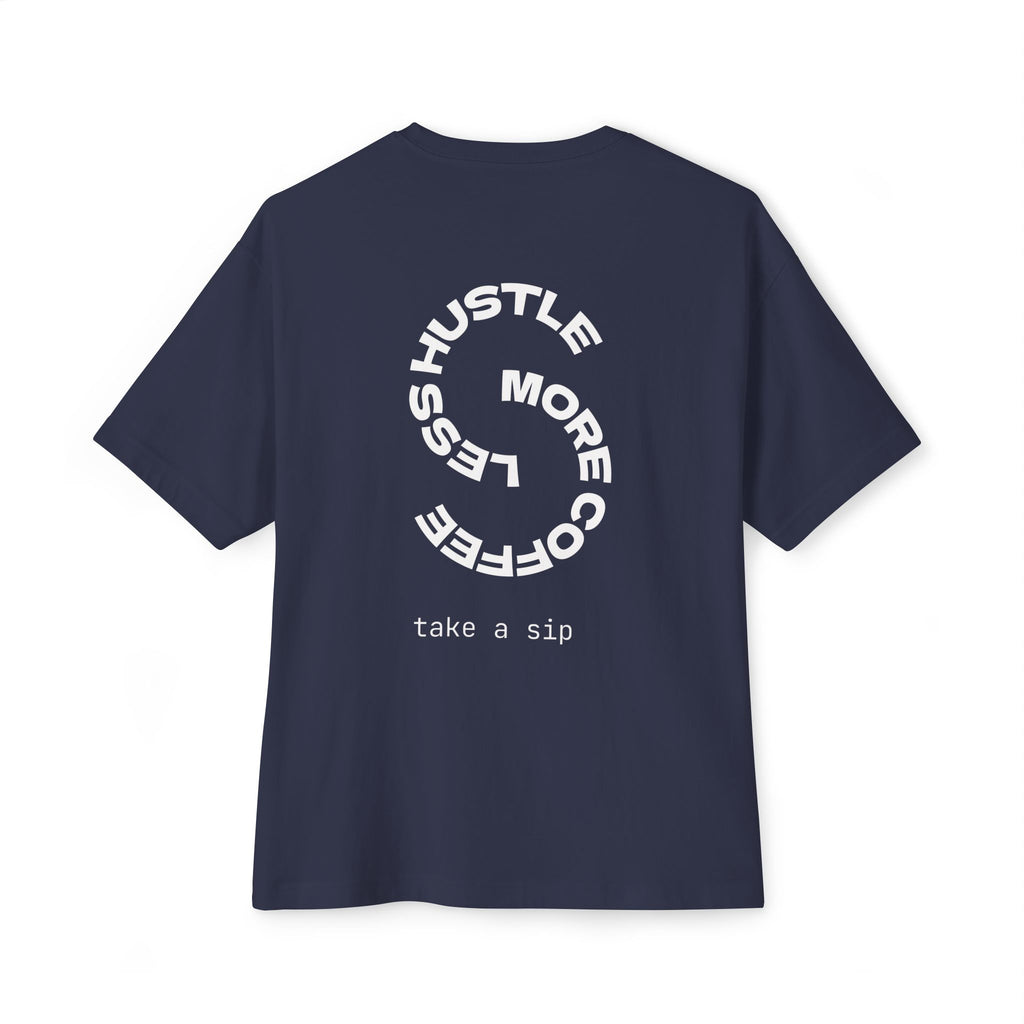 Boxy Tee — Floral 'Hustle' Graphic Oversized T-Shirt