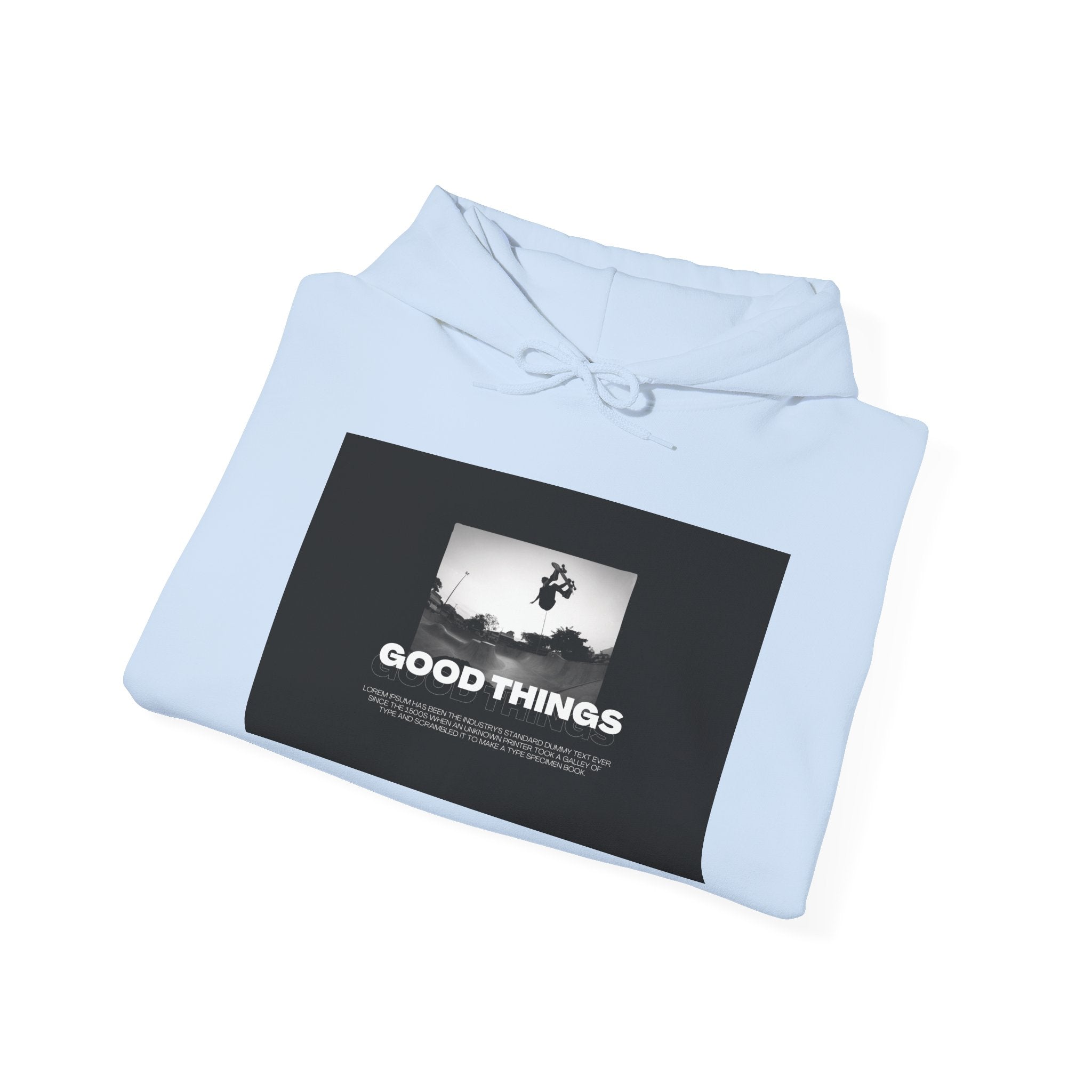 Good Things / Reality Graphic Hoodie — Minimalist Black & White Streetwear