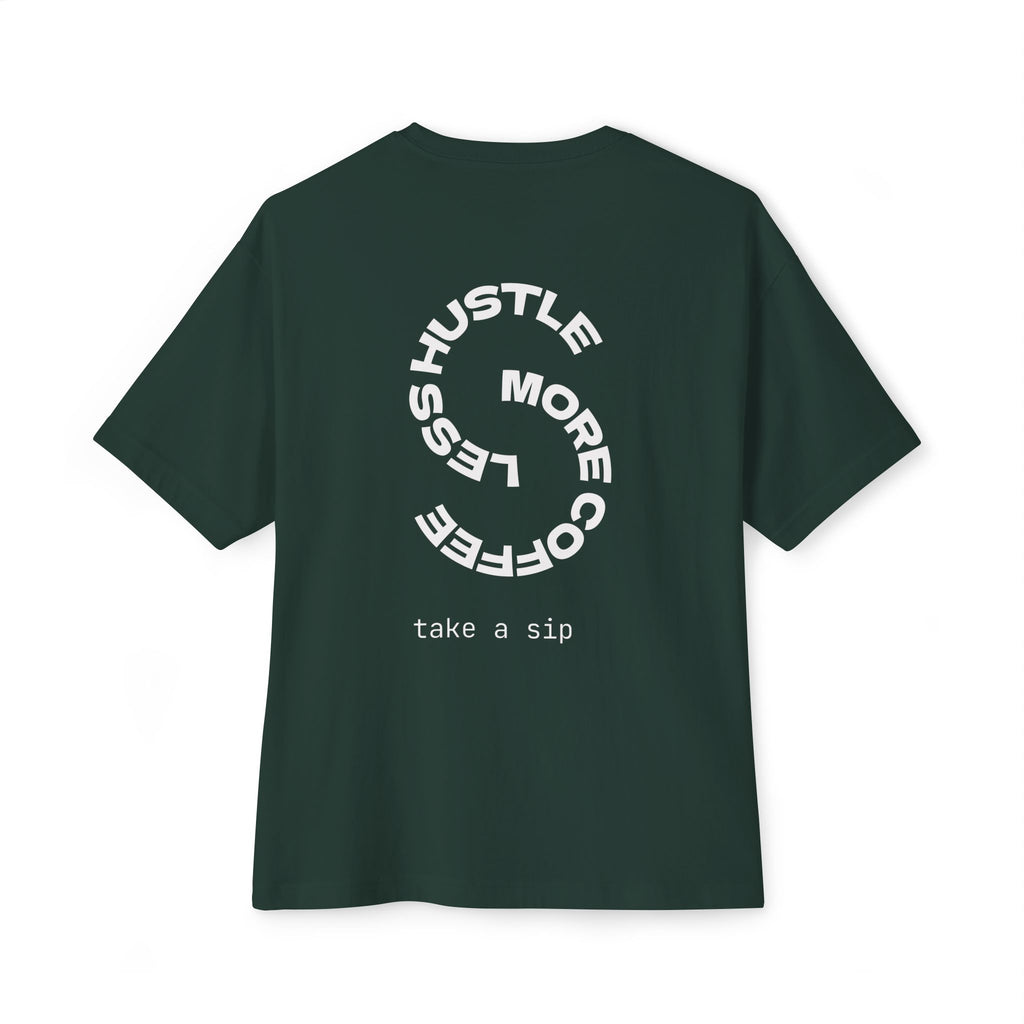 Boxy Tee — Floral 'Hustle' Graphic Oversized T-Shirt