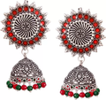 Oxidized Silver Plated Meenakari stylish Star Plus Trending jhumka